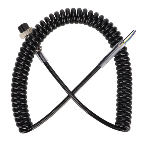 4 Pin Radio Microphone Cable With Flexible Coiled Design Prewired One End 4 Pin Female Plug For CB Ham Radios Extends Up To 180 CM