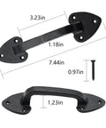 Heavy Duty Steel Barn Door Handles With Real Deal Rustic Matte Black Finish Built Tough As Nails Industrial Pulls for 7.5 inch gates.