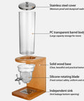 Rock Solid Three Barrel Grain Dispenser For The Kitchen Counter With Smooth Pour Valves And Sturdy Sapelli Wood Base Holds 12 Liters Of Coffee Beans Or Snacks A Total Game Changer For Mess Free Pantry Storage, transparent barrel, stainless steel cover, and wood base.