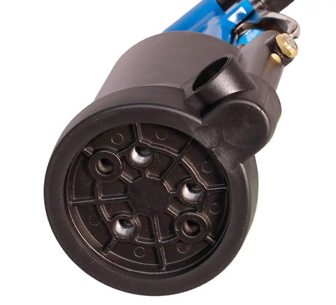 Close-up of Lightweight Pneumatic Air Rivet Gun Kit with interchangeable rivet heads for various materials and sizes