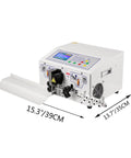 Uhrlghs Automatic Wire Stripping Machine Heavy Duty Aluminum Alloy Peeling Cutter For Cable 0.1 To 8mm SWT508 E SD shown from the front with dimensions.