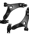 Premium Front Lower Control Arm Ball Joint Kit For Ford Focus 2000-2001 Super Durable Replacement Part That Fits Perfectly And Keeps Your Wheels Rocking Smooth On The Street or Off Road Without Breaking The Bank Today. Pair of black steel front lower control arms with ball joints for Ford Focus 2000-2001