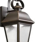 Mount Vernon Outdoor Wall Lantern With Integrated LED 1 Light Olde Bronze Finish Clear Seeded Glass Wet Location Rated Weatherproof