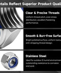Close-up of M3 Nylon Insert Locknuts, highlighting clear threads, smooth surface, and stainless steel material for DIY builds.