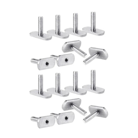 Stainless Steel Kayak Rail Screws And Nuts M5 M6 Pack Of 8 Durable T Slot Bolts for Fishing Accessories Displayed on White Background