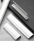 Hidden Aluminum Cabinet Handles For Doors And Drawers, slick concealed pulls, smooth edges, silver, long 47.24 inch