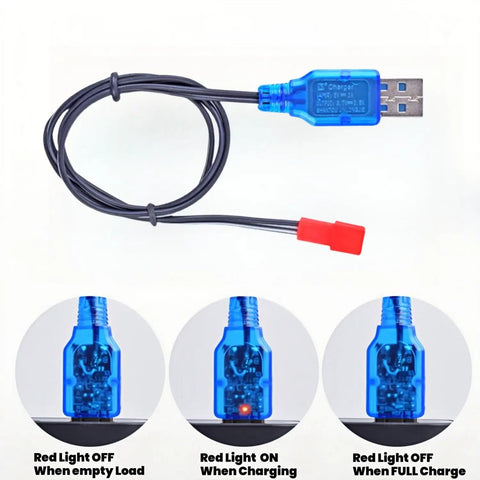 USB charger cable with red JST plug for 3.7V 900mAh LiPo Battery With JST Plug For MJX Syma Holy Stone Sky Viper RC Drones