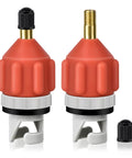 Two Pack Stand Up Paddle Board Pump Adapters With Leak Proof Air Valves For Quick Inflation And Deflation Of Inflatable Boats Kayaks And More Durable Rubber Brass PA66 Construction, two adapters