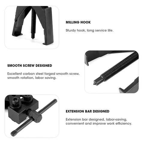 2 Claw Small Bearing Puller With Separate Lifting Device And Screw Rod showcasing parts and details for auto mechanic maintenance