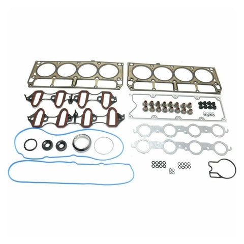 Complete Full Engine Gasket Set Kit Compatible With Gmc 1500 5.3L And 4.8L Engines 2002 To 2008 with various seals and gaskets displayed.