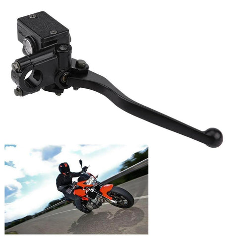 Right Front Hydraulic Brake Master Cylinder For ATV And Motorcycle with adjustable lever, black, universal fit with biker.
