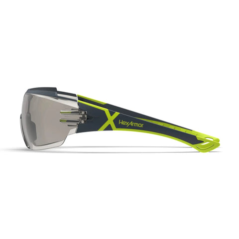 Side view of MX300 Safety Glasses With Anti Fog Lenses ANSI Z87 Plus 100 Percent UV Protection CBR65 Blue Light Blocking Lenses All Day Comfort