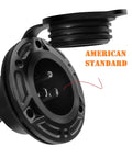 No Sweat Waterproof Rv Shore Power Inlet With Integrated 16 Inch Extension Cord 15 Amp 125 Volt Ac Port Receptacle Box close-up view