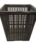 4 Inch Square Water Garden Plant Baskets Six Pack Slotted Mesh Plastic Pots For Pond Aquatic Plants Aquarium Aquaponics And Hydroponics Great For Water Garden Beds And Pond Filtration Easy Nutrient Exchange showing single black basket