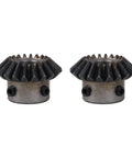 Beefy 45 Steel Tapered Bevel Gear Wheel 1.5 Modulus 20 Teeth 10mm Bore Silver Finish Heavy Duty Industrial Gear Replacement Pack Of 2