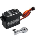 Built Tough 25Kg Brushless Digital Servo With Full Metal Gears for RC vehicles, showcasing servo motor and arm attachment.