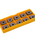 10 Pack CNMG 431 Carbide Turning Inserts TiN Coated For Steel Semi Finishing And Cast Iron Machining Half Inch IC 0.016 Radius