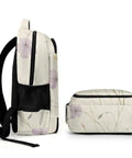 Side view of Dope Multi Shade Wildflowers Printed Backpack For Unisex Large Capacity Daypack With Durable Polyester