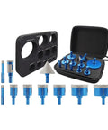 Premium 11 Piece Diamond Tile Hole Saw Kit With Triangle Shank Core Drill Bits For Wet Or Dry Drilling Stone Ceramic And Concrete Workflows, 11 bits