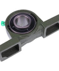 1-1/8 Inch Bore Pillow Block Bearing Set Compatible With AMI UCP206-18, Browning VPS-218, side view of green housing