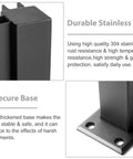 Sleek Matte Black Stainless Steel Glass Railing Post 59 Inch U Channel Balustrade Spigot, durable post with stable base.