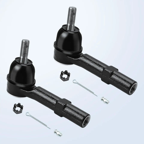 6 Piece Beefed Up Tie Rod End Kit With 4 Inner And Outer Tie Rod Ends And Boots For 2007 2013 Chevy Silverado Avalanche Suburban Tahoe GMC Sierra Yukon XL 1500 Cadillac Escalade ESV EXT Replacement, black steel