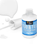 White Tub And Tile Touch Up Paint Pen For Porcelain And Enamel Surfaces To Fix Scratches Chips Spots On Bathtubs Sinks Toilets Refrigerators And Other Areas Quick Dry Long Lasting 1.5 Fl Oz bottle with brush and paint spill