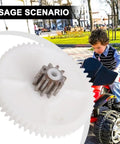 Plastic Gear Set For RS550 And RS390 Motors with child on electric ride-on toy, replacement parts for battery powered vehicle.
