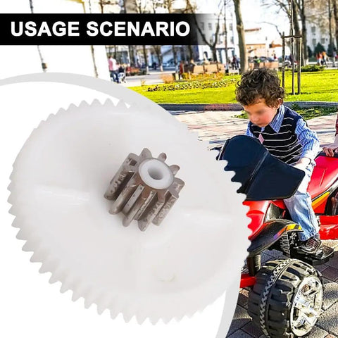 Plastic Gear Set For RS550 And RS390 Motors with child on electric ride-on toy, replacement parts for battery powered vehicle.