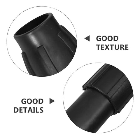 Premium Adjustable Broom Handle Replacement Parts Kit With 12PC Threaded End Extensions For Durable Plastic Broome Poles And Stable Mop Connector Tips Designed For Easy Home Cleaning And Serious Floor Care Jobs, black plastic connector close-up
