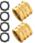 Two Pack Double Female Brass Garden Hose Adapters Three Quarter Inch Connectors With Four Extra Washers Hose To Hose Swivel Fittings