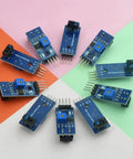 10 Pack TCRT5000 Infrared Reflective Sensor Switch Module arranged in a circle, showing durable nickel-plated housing and copper conductor.