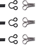 60-Piece Hooks And Eyes Go-To Closure Set For Bra Clothing Trousers And Skirts DIY Craft Three Sizes Black And Silver
