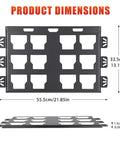 Top view showing dimensions of 2 Packout Mounting Plates With 100 Lb Load Capacity Heavy Duty Metal Base Fully Compatible With Packout 48-22-8486