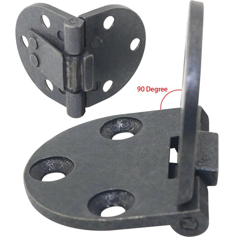 Rock Solid Zinc Alloy Flat Fold Table Hinges 2 Pack showing 90-degree angle, designed for heavy duty use in furniture hardware.