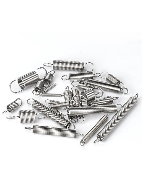Heavy Duty Tension Springs With Hooks, Stainless Steel Extension Coil Wire 10 Pack, various sizes for tools and automotive use.