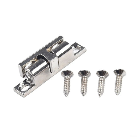 Durable Zinc Alloy Cabinet Door Bumper Beads With Ball Catch Magnets in silver finish with screws for easy install