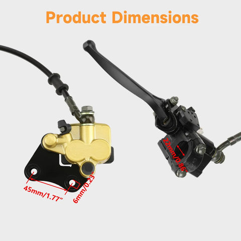 Beefy Front Hydraulic Disc Brake Caliper Assembly And Master Cylinder Kit With Pads Bolt On For 50cc To 125cc Pit Dirt Bikes