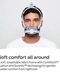 Front view of AirTouch F30i Comfort Frame System Without Headgear With Large Cushion And Standard Frame For Gentle Quiet CPAP Therapy.