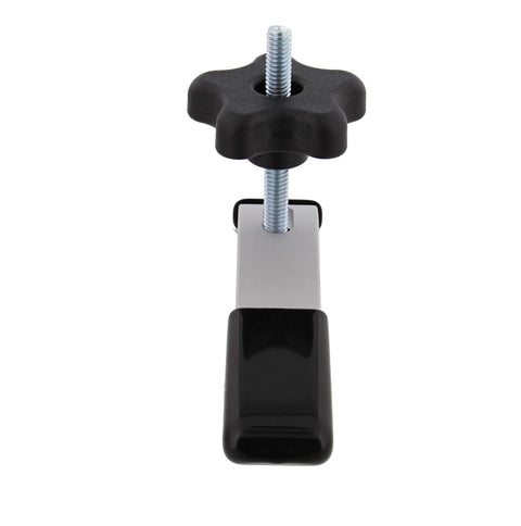 Front view of T Slot Clamp Set With Five Sixteenth Inch T Bolt Hold Down Clamps, Double Track Clamp Kit for woodworking and metalworking