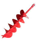 Red 8 Inch Diameter 36 Inch Long Double Spiral Earth Auger Bit With Two Zigzag Replaceable Blades Pro Grade For Quick Post Holes