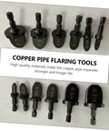 6 Piece Copper Tube Expander Set For Air Conditioner Swaging And Bearing Maintenance Tools Handy Portable Lightweight Drill Bit Swager For Easy Copper Pipe Expansion And Repair displayed.