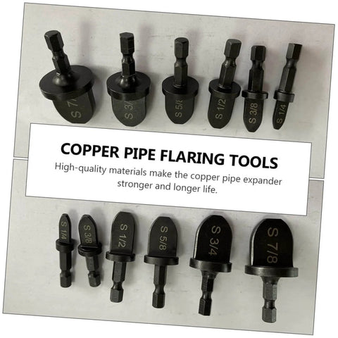 6 Piece Copper Tube Expander Set For Air Conditioner Swaging And Bearing Maintenance Tools Handy Portable Lightweight Drill Bit Swager For Easy Copper Pipe Expansion And Repair displayed.