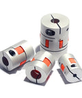 Solid Four Jaw Aluminium Shaft Coupler D14L22 For Stepper Motors with elastic cushion detail, intended for stable torque transmission.