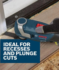 Top Shelf Plunge Cut Blades For Oscillating Multi Tools Featuring Starlock Adapters Swiss Made Pro Steel Built Legit To Crush Hardwood And Drywall Cutting Tasks With Smooth Action And No Extra Effort 10 Pack with Bosch tool making clean plunge cuts.