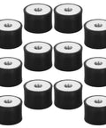 12-Piece Rubber Vibration Isolators With Double-Ended Threaded Design For Industrial Equipment Shock Absorption Pads For Generators And Compressors Easy Install Vibration Dampening Mounts, 30x30x20 mm, top view