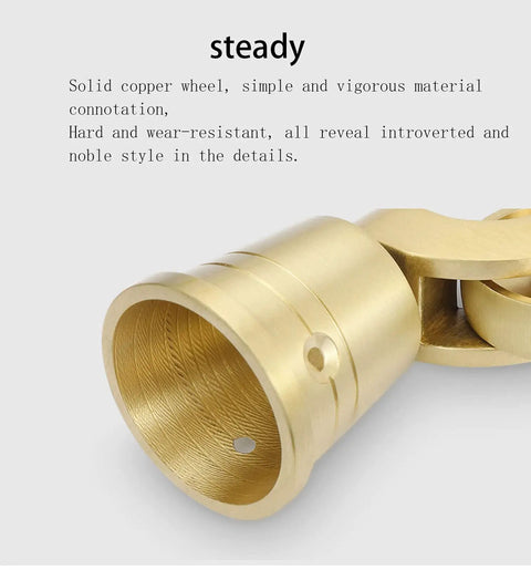 Close-up of Vintage Solid Brass Casters 4 Piece Set Antique Swivel Furniture Wheels 27 mm showcasing solid brass construction.