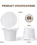 150 Pack Coffee Filter Paper Cup Holders For K Cup Style Machines With Covers Disposable Drip Filter Papers product size details
