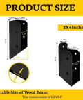 Step Up Your Outdoor Setup With These Real Deal Heavy Duty 30 Degree Stair Railing Brackets Concealed U Shape Connectors Black Hidden Hardware Fits 2 By 4 Lumber Strong Deck Hold product size diagram showing dimensions for concealed u shape connectors.