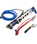 Heavy Duty 1500W Paint Sprayer Gun For Exterior Wall Putty And Real Stone Coatings Featuring Stainless Steel Pump setup with hoses and nozzles.